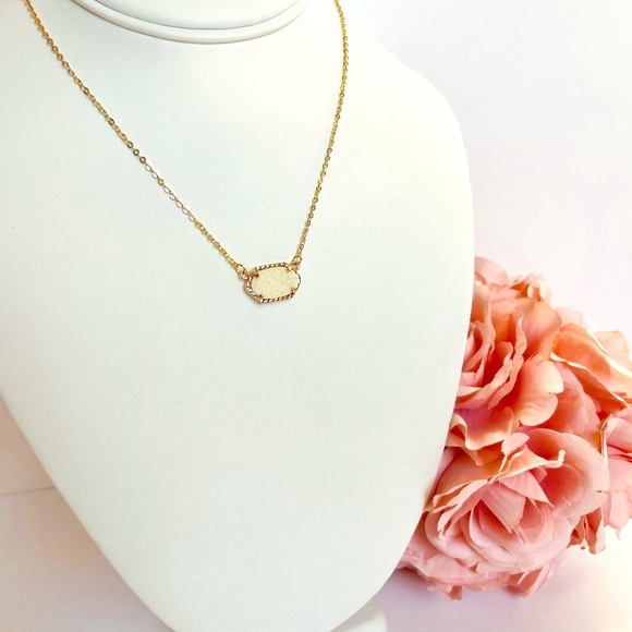 White Druzy Necklace - Picture 2 of 5